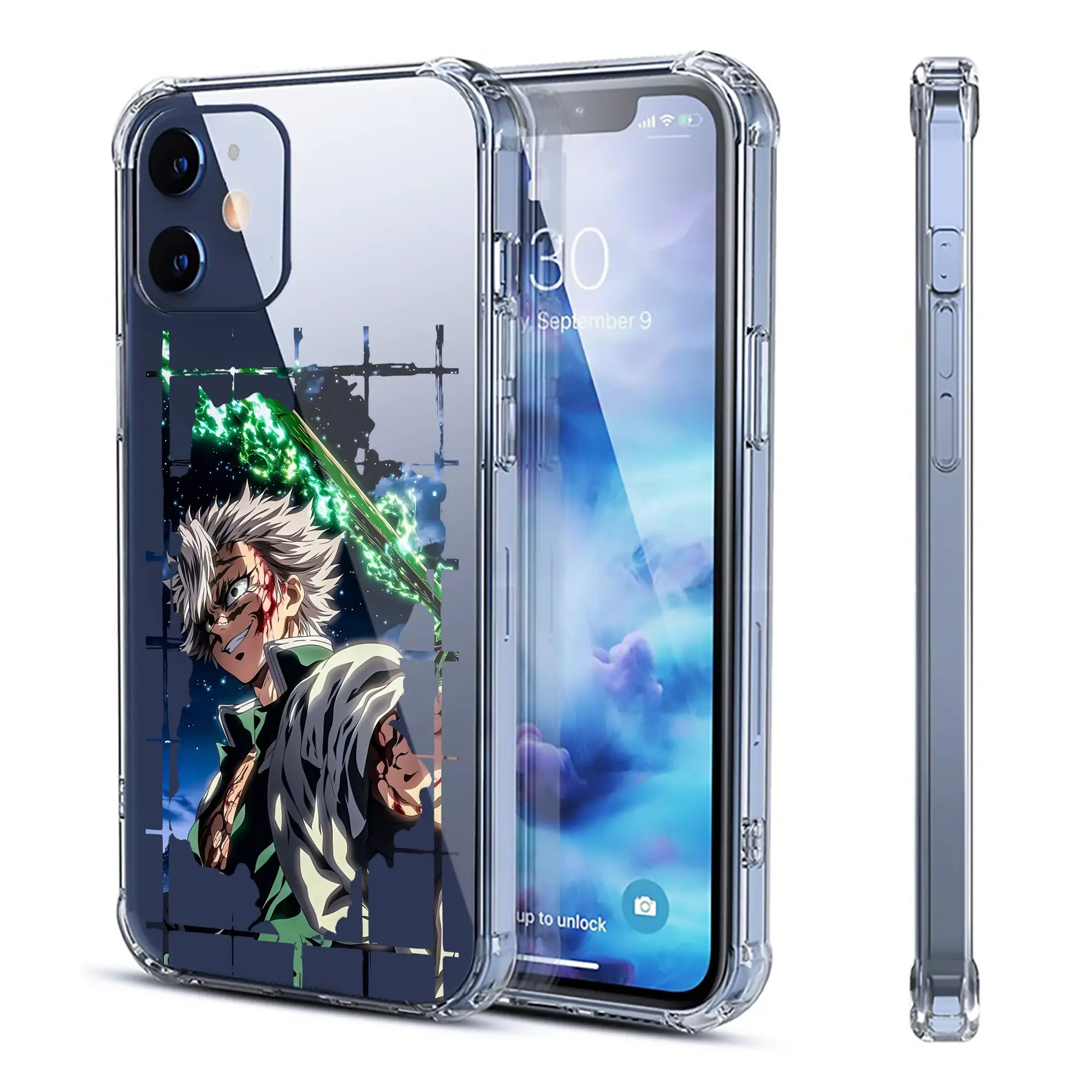 鬼滅の刃 グッズ,不死川 実弥 - IPhone 12シリーズ対応 ・ 透明スマホケース ・ クリアソフトケース ・ TPU素材 ・ 耐衝撃 ・ 高密着 ・ 防汚 防指紋 ・ 簡単着脱